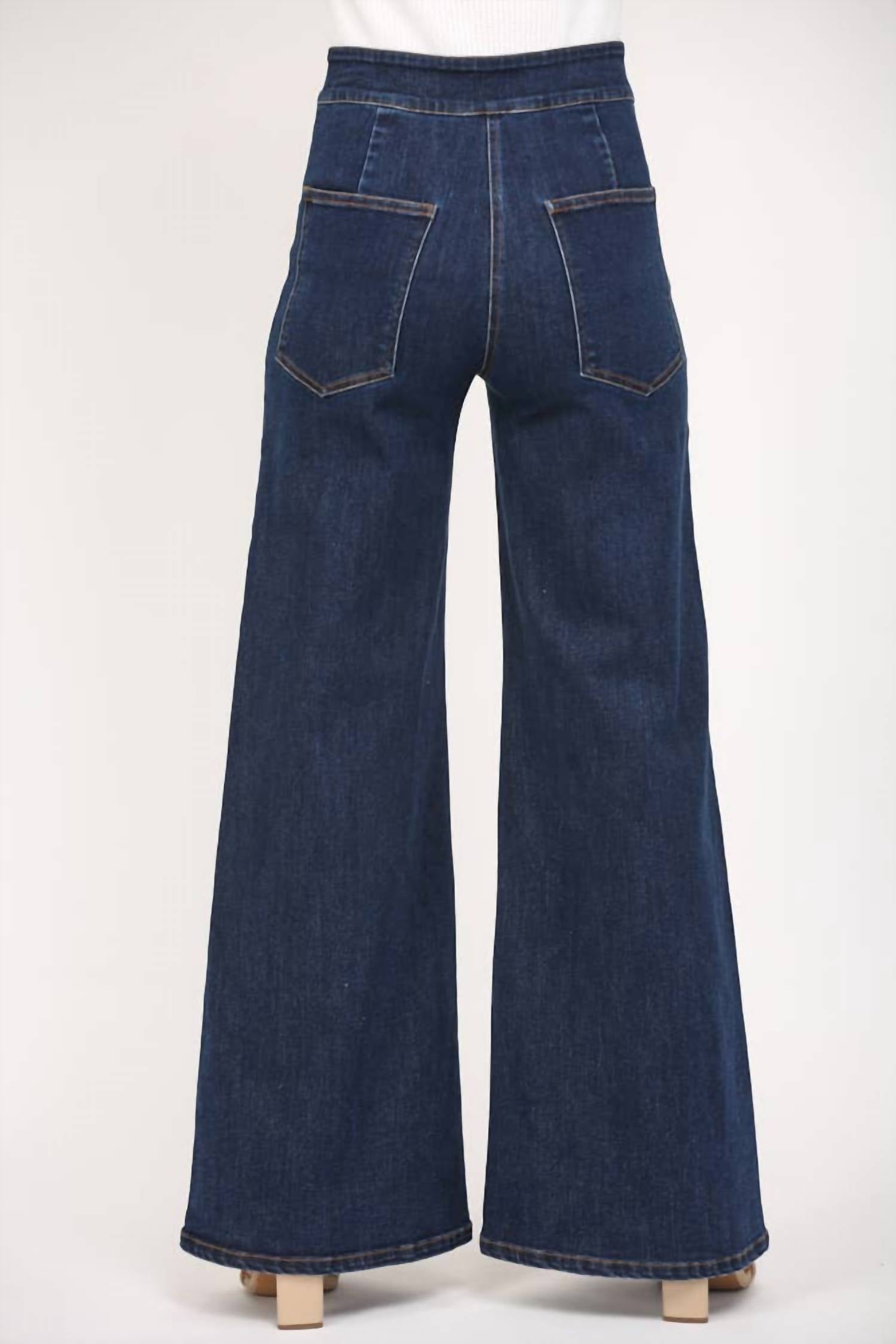 Fate By Lfd - High Waisted Wide Leg Denim Jeans