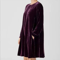 Eileen Fisher - Velvet Crew Neck Dress