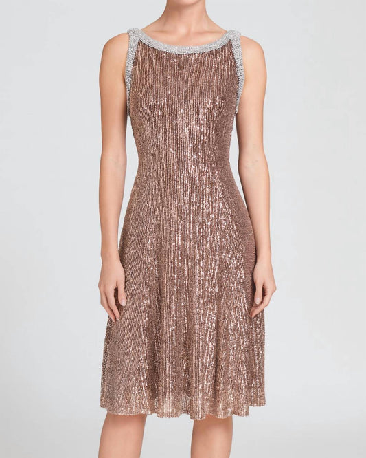 Mac Duggal - Sequin Beaded Trim Sleeveless Dress