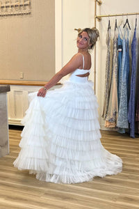 Jovani - Kendal Tiered Tulle Ruffle Gown
