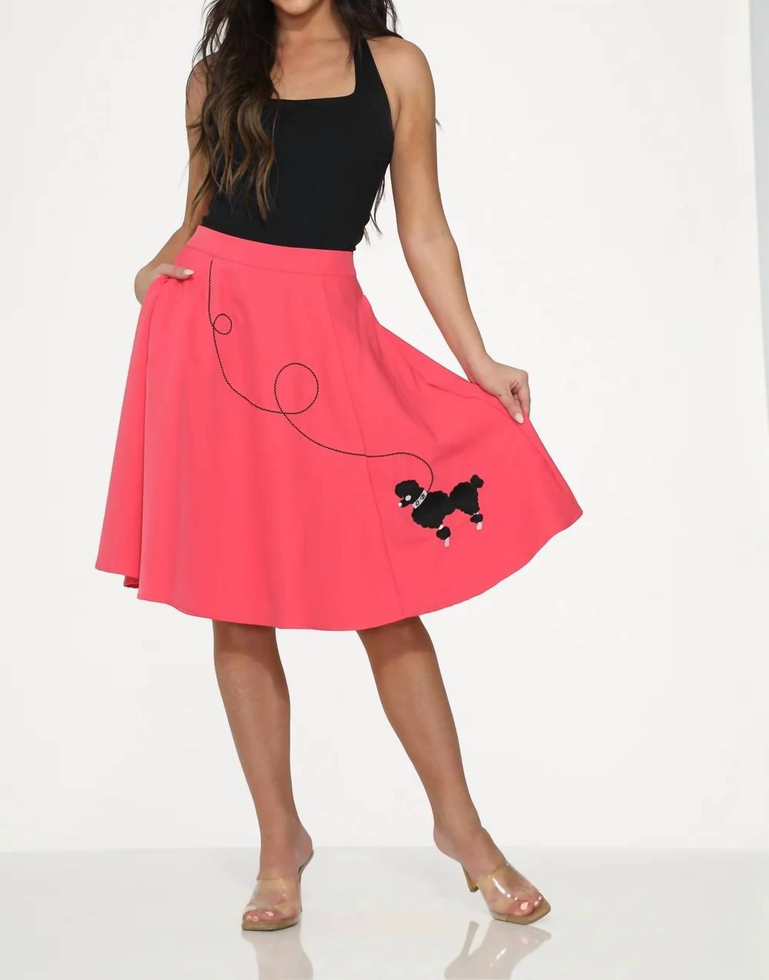 Orchid Bloom - Embroidered Poodle Swing Skirt
