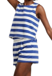 Anniewear - Stripe Knit Top And Short Set