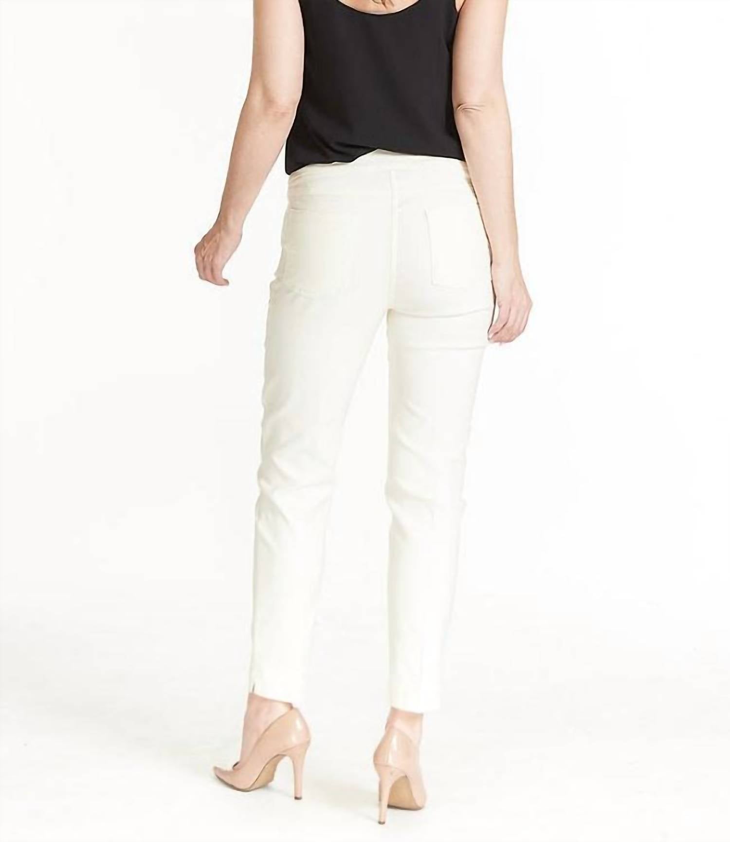 Slimsation By Multiples - Pull On Twill Ankle Pants