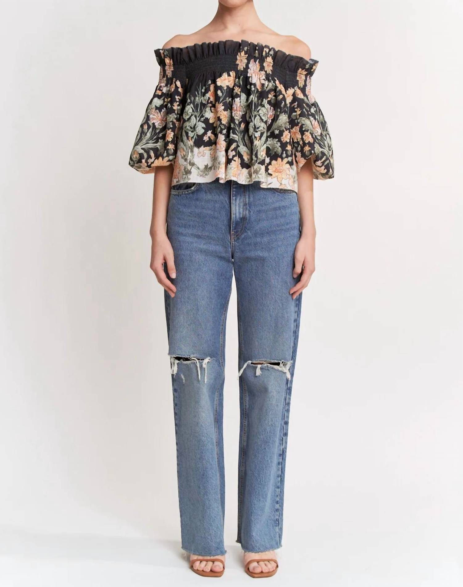 En Saison - Iris Trapeze Off-shoulder Blouse