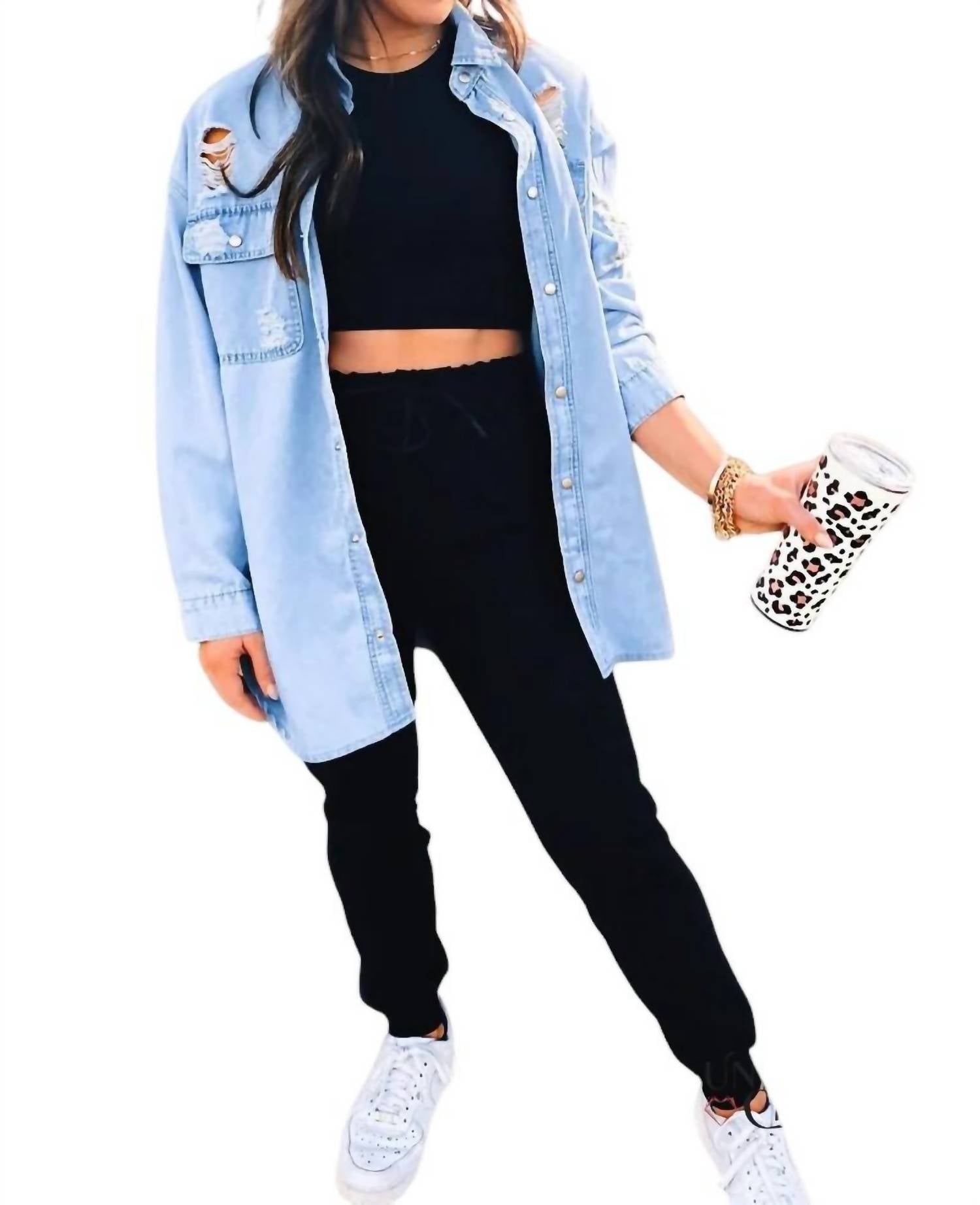 Wlm - Boss Up Denim Shacket