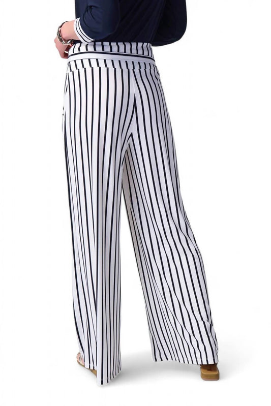 Joseph Ribkoff - STRIPED SILKY KNIT WIDE LEG PANTS