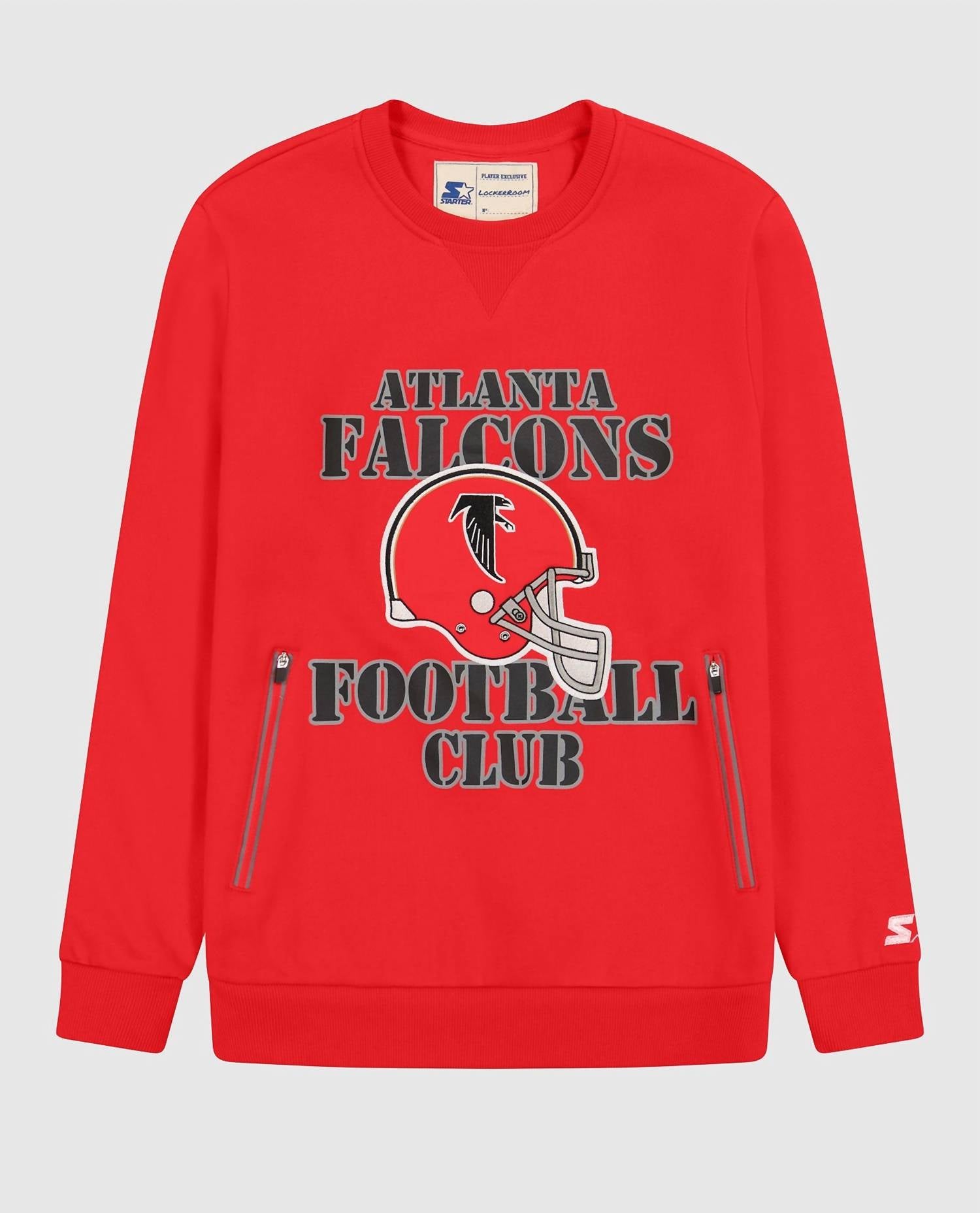 Starter - Atlanta Falcons Crew Neck Sweatshirt With Zip Pockets