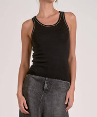 Elan - Women's Lara Contrast Knit Tank Top