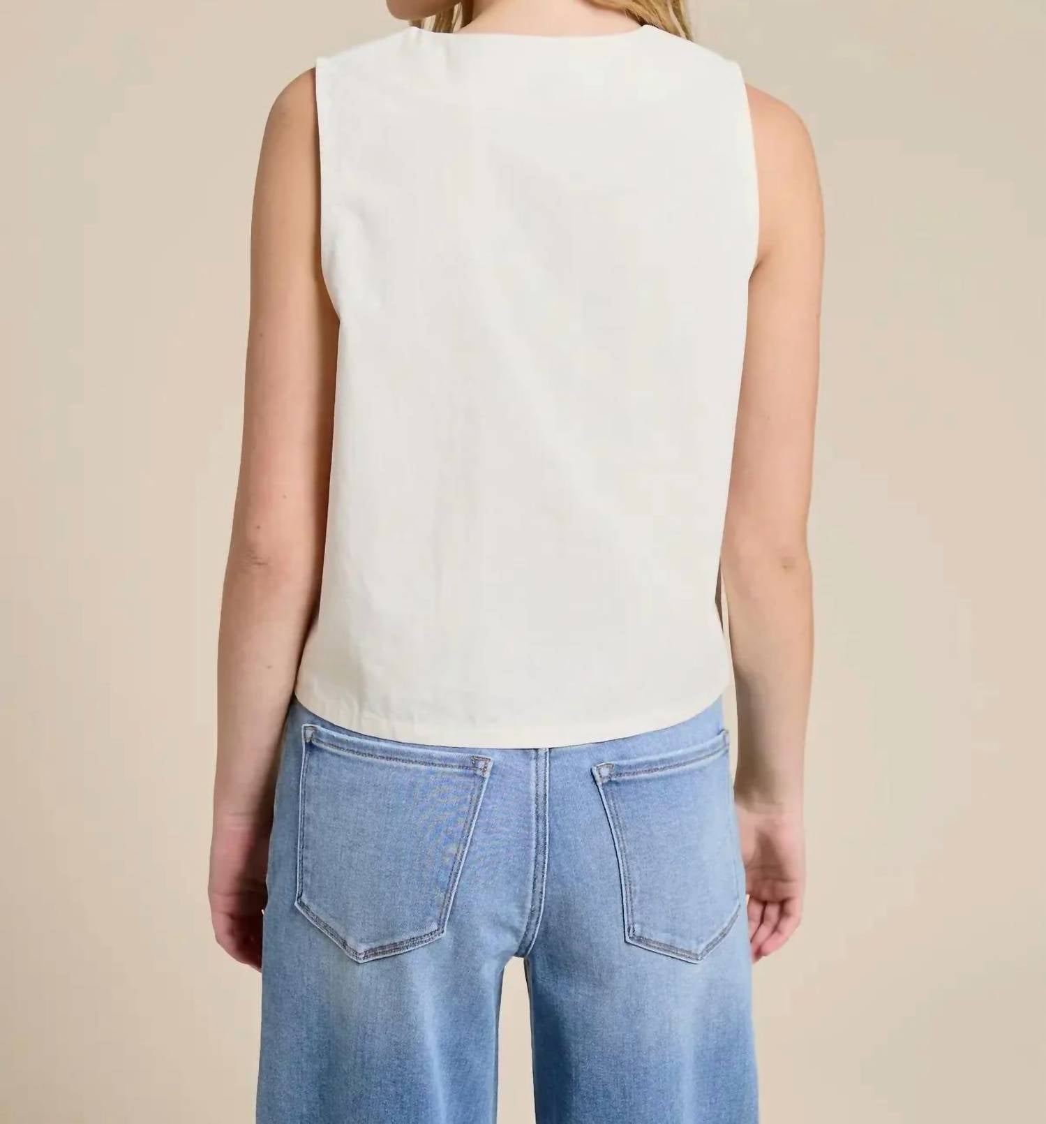 Flat White - Sea Garden Sleeveless Top