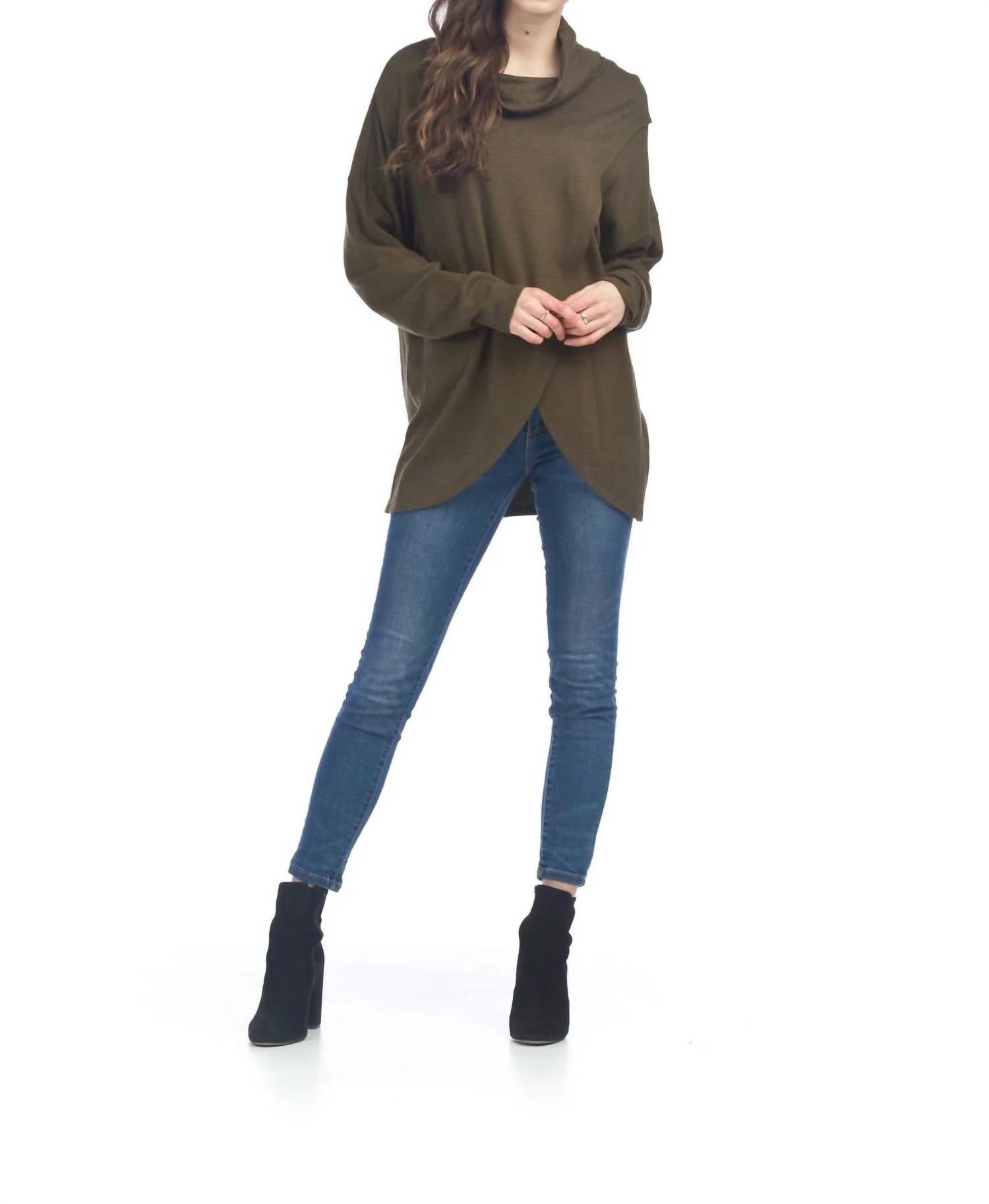 Papillon - Cowl Neck Crossover Top