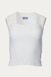 AMARA RIBBED-KNIT SLEEVELESS TOP