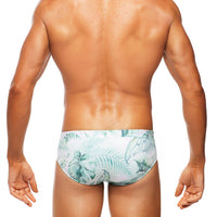 Tribe Positano Palms Lo Rise Swim Brief in mint - men's swimwear - detail view