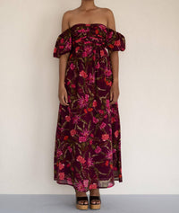 BANJANAN Farida Dress in burgundy - women's dress