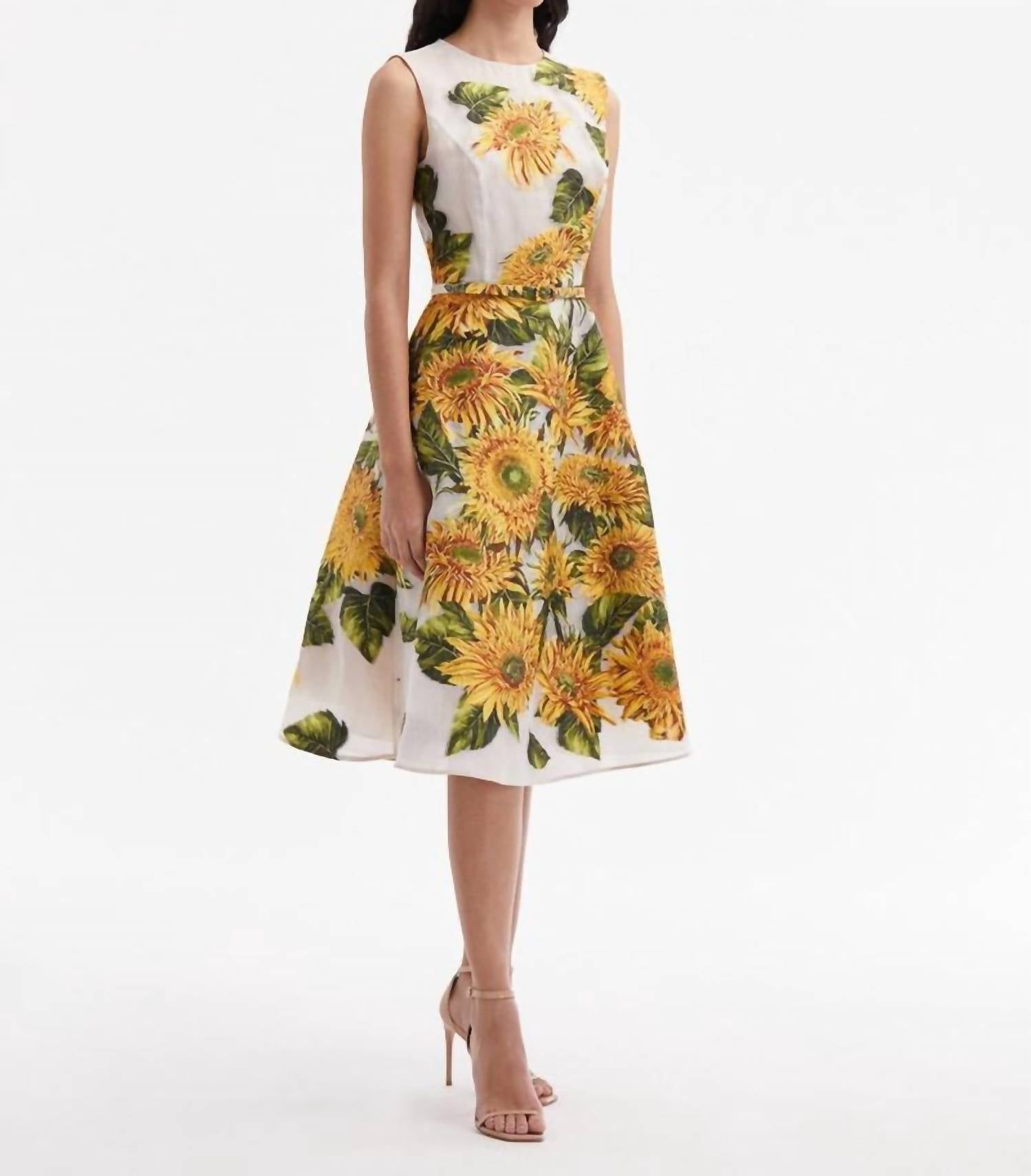 Oscar De La Renta - Sunflower Fil Coupe Cocktail Dress
