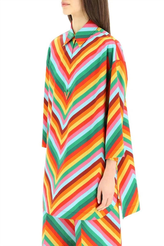 Valentino - Rainbow Striped Shirt