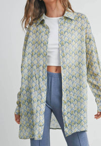 Buttermelon - Golden Bloom Oversized Button-down Shirt