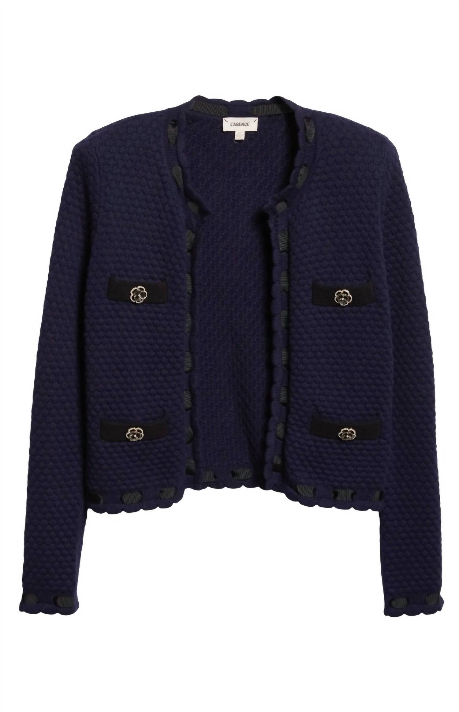 L'Agence - Astor Contrast Trim Cardigan