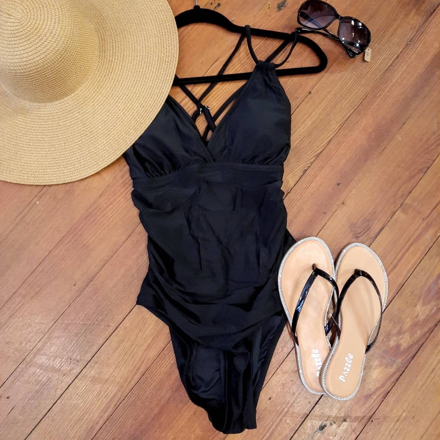 Charmo - Ruched Strappy One Piece Swimsuit
