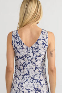 Margaret O'Leary Darya Double V Neck Dress in rose garden - women's dress - alternate view