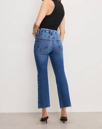 Good American - Soft Tech Good Legs Cropped Mini Boot Cut Jeans