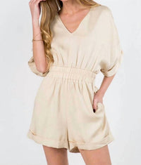 Timing - V Neck Elastic Waist Romper