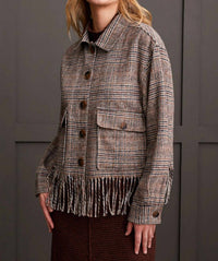 Tribal - Crop Shacket With Fringe