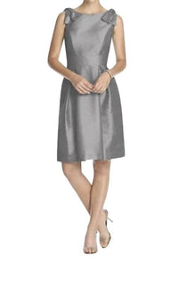 Alfred Sung - Dupioni Bow Accents Cocktail Dress