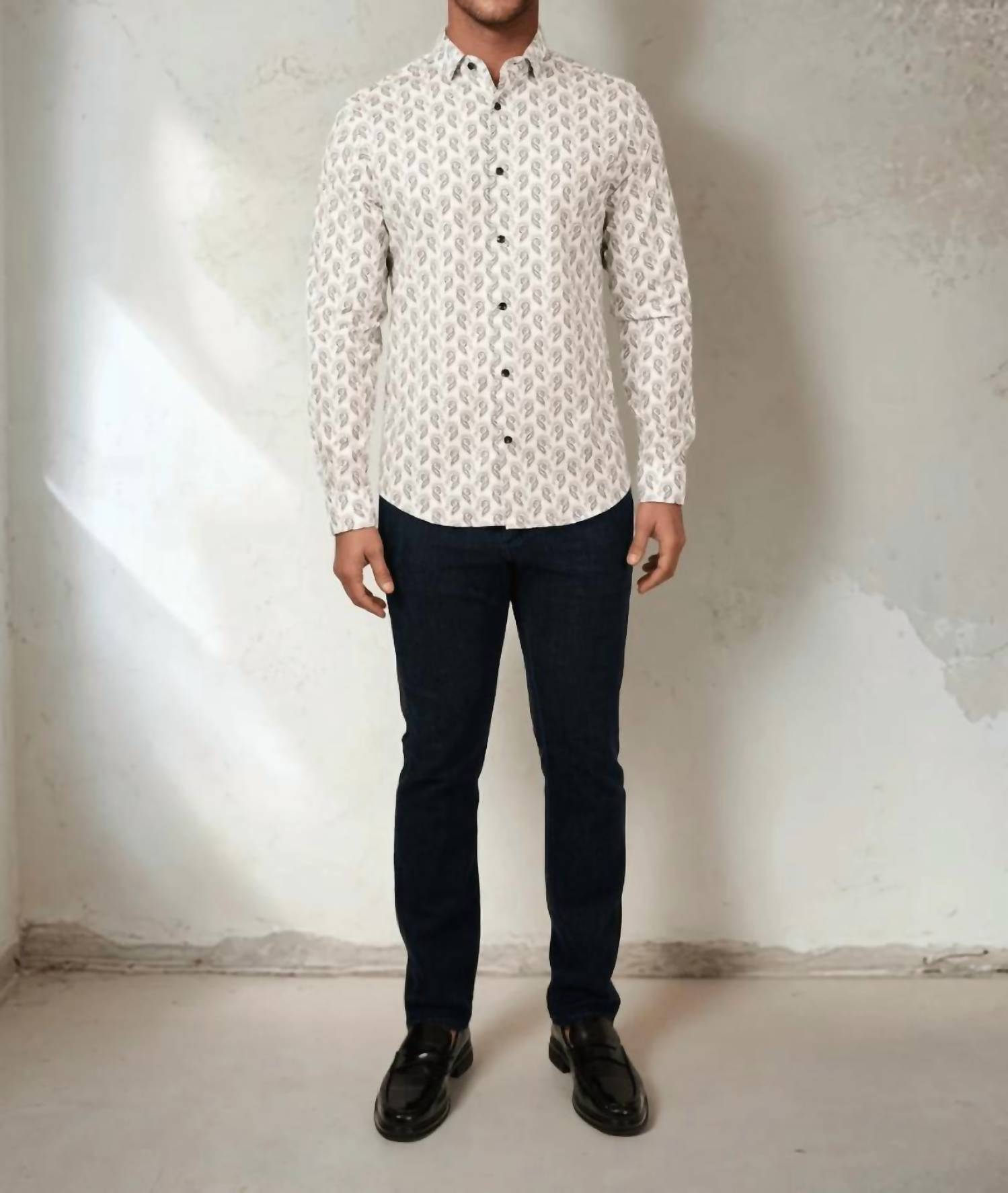 Stone Rose - Printed Feather Paisley Shirt