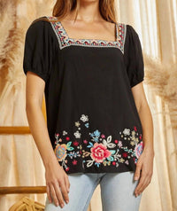 Andree By Unit - Aztec And Floral Embroidered Top