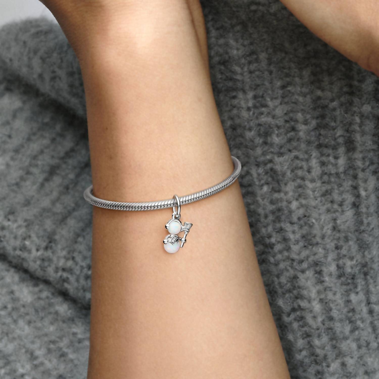 Pandora - Opalescent Snowman Dangle Charm