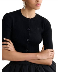 Patou - Cropped rib short sleeve cardigan