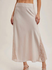 BluIvy Stella Lace Midi Skirt in pearl - women's skirt