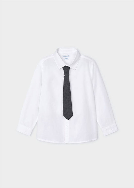 Mayoral - Boys' Mono Pinstripe Shirt With Tie