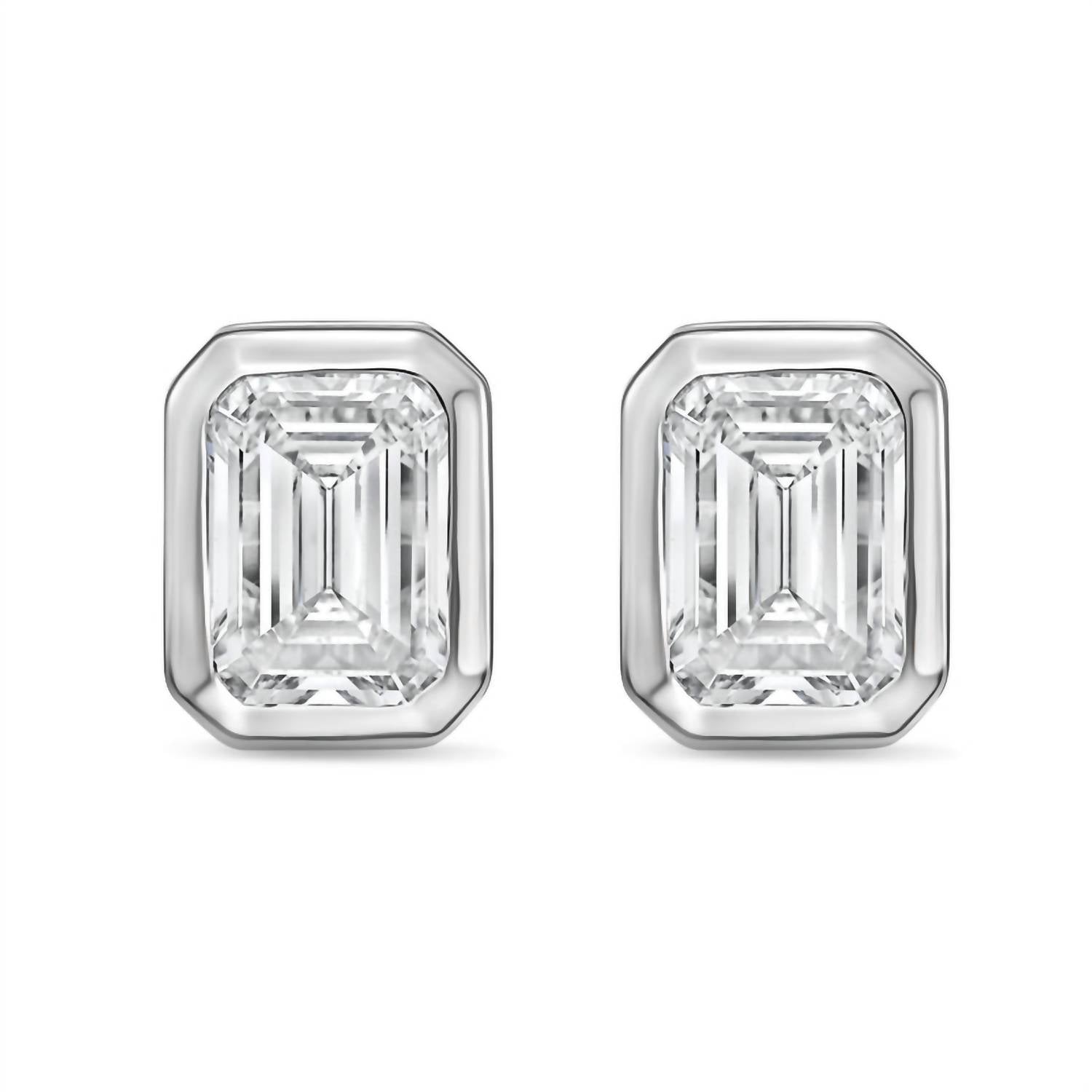 Diana M Jewels - Women's Emerald Lab-grown Diamond Stud Earrings (2.00 Tcw) - Classic