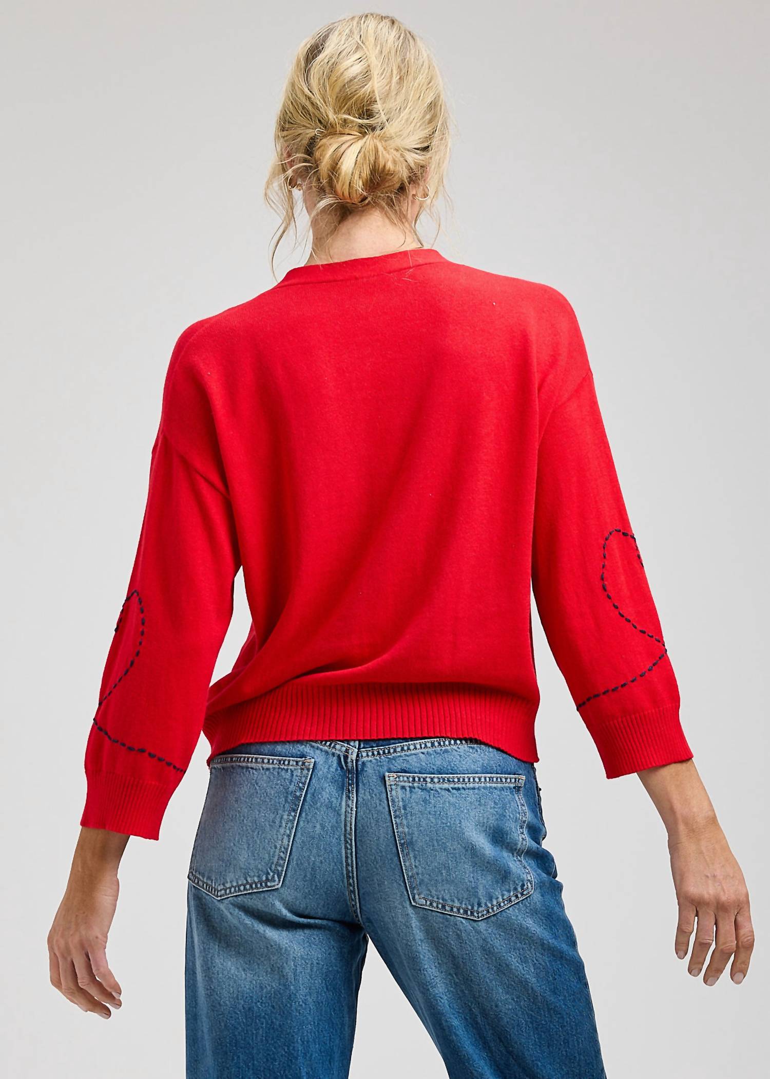 Zaket & Plover - Heart Wide Sleeve Cardigan