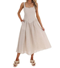 Mustard Seed Showing Off Stripe Maxi Dress in taupe - women's dress - view 4