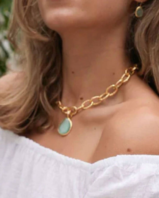 Debbie Katz - Women's Aria Cat Eye Stone Necklace