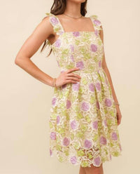 Just Me - Cactus Flowers Mini Dress