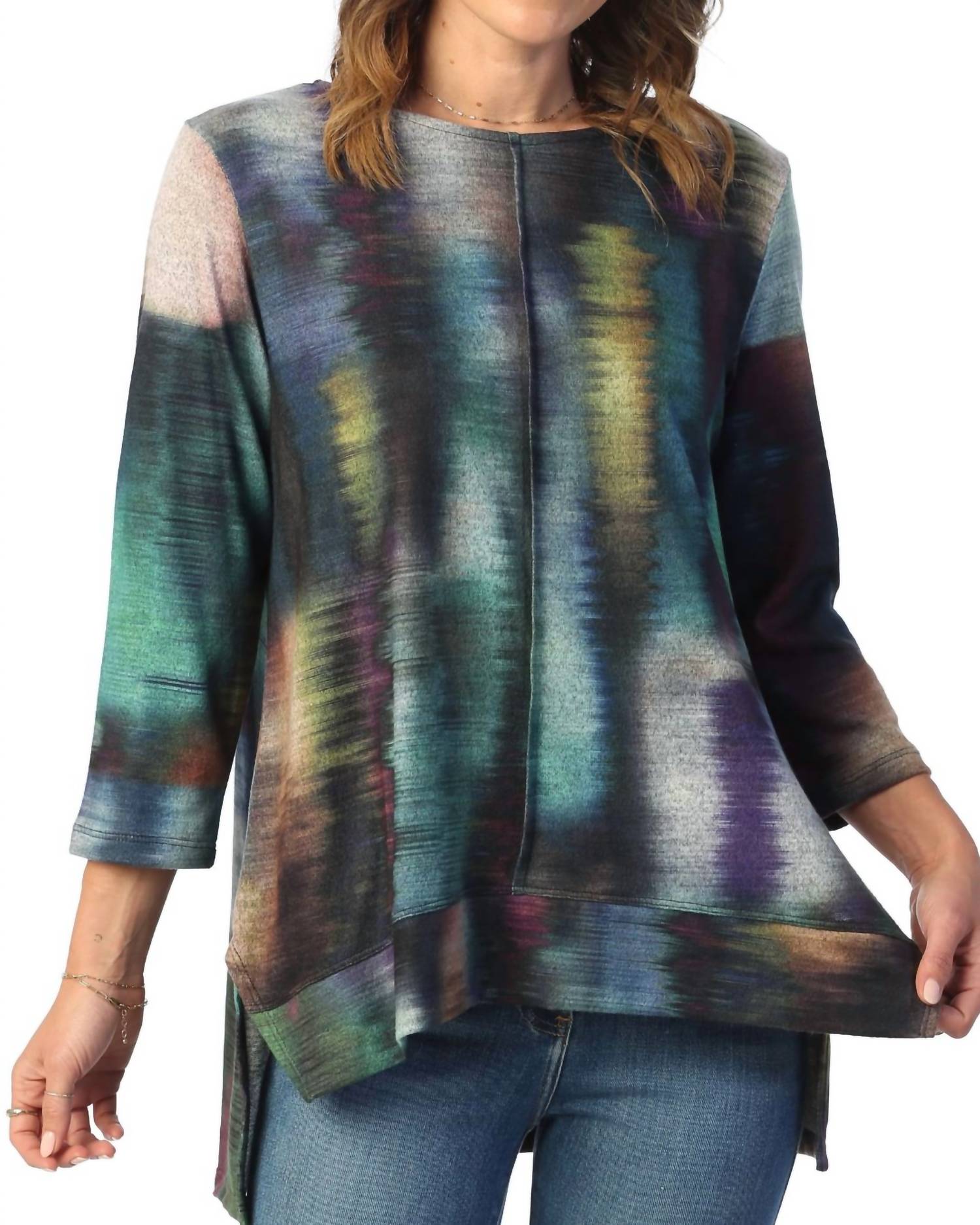 Jess & Jane - Reflections French Brushed Knit Slit Top