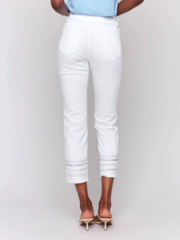 Charlie B - Embroidery trim fringe jeans