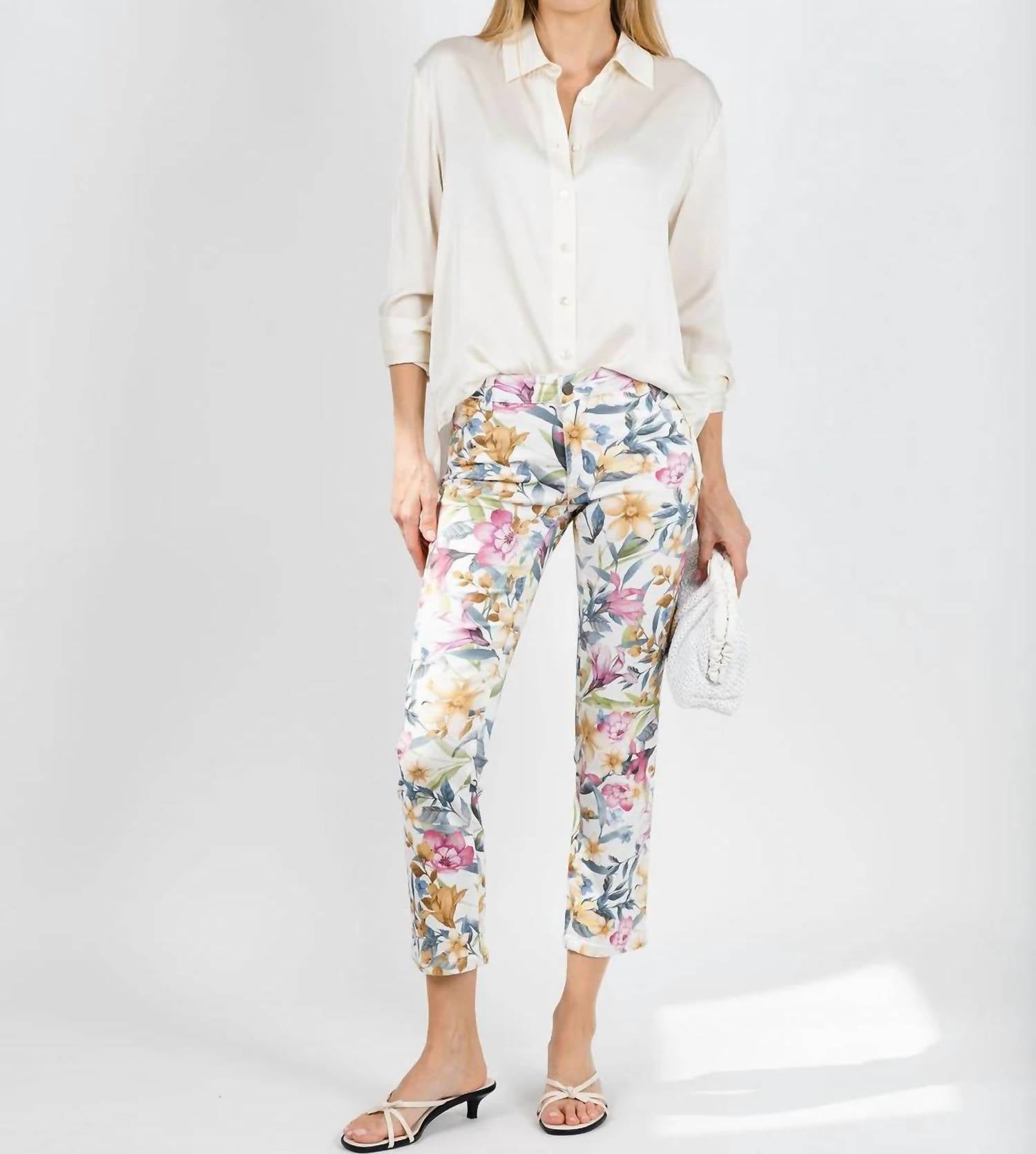 Wonderjeans - Floral Straight Ankle Jeans
