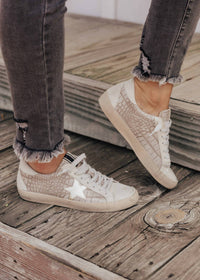 SHU SHOP Women's Paula Sneakers in taupe - women's sneaker - detail view