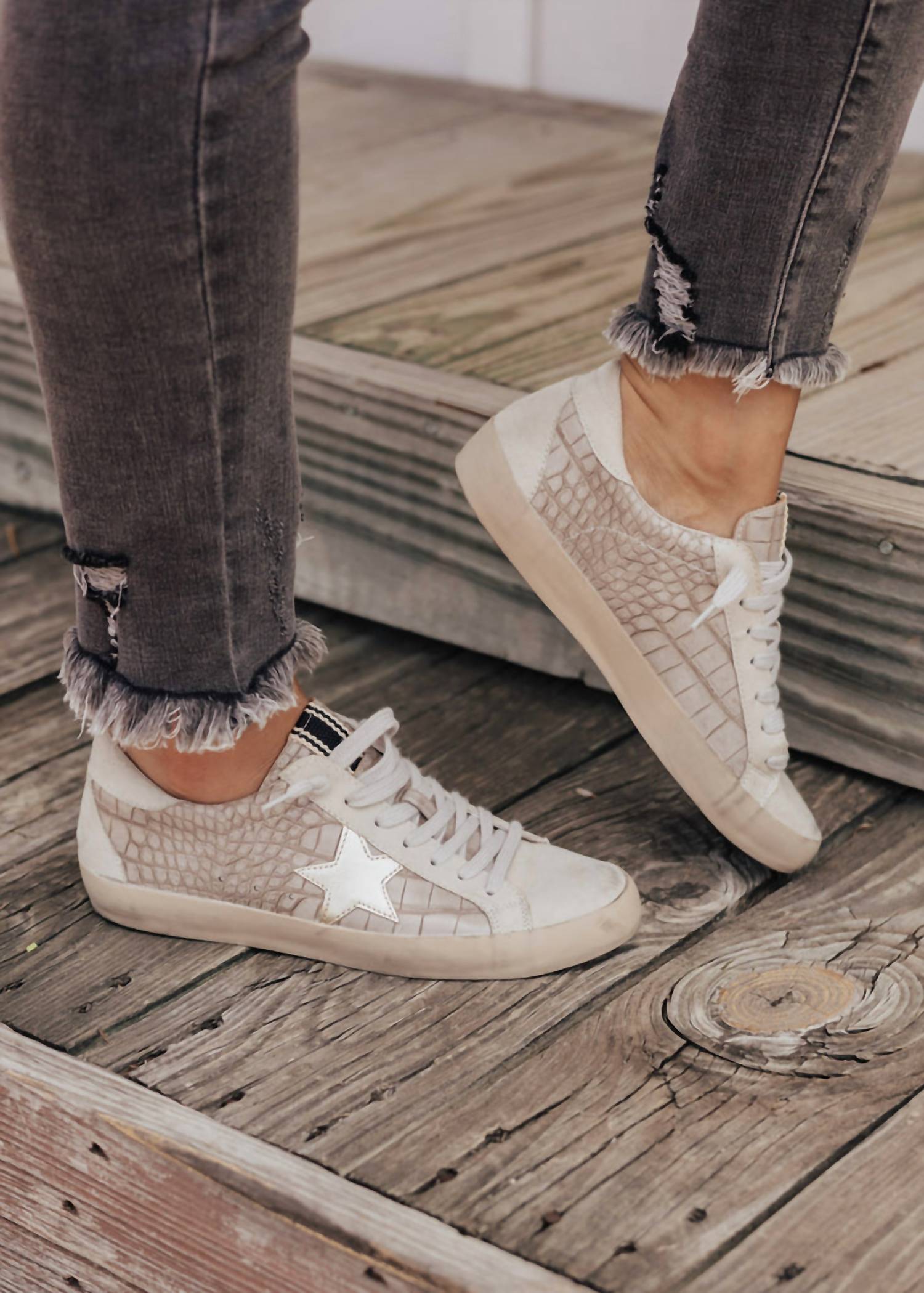 SHU SHOP Women's Paula Sneakers in taupe - women's sneaker - detail view