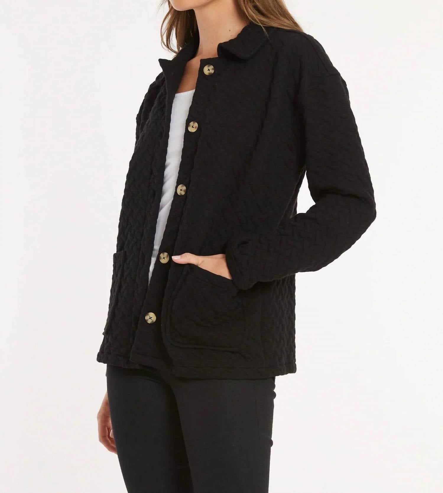 Mododoc - Quilted Long Sleeve Cardigan
