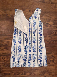 Anna Cate WOMEN'S KAYLOR DRESS in blue floral stripe - women's dress - detail view