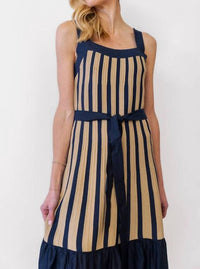 Current Air - Zuri Contrast Striped Knit Midi Dress