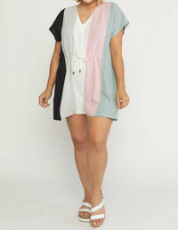 entro Color Block Romper in black - women's pants - view 4