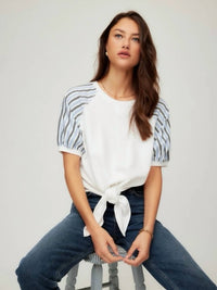 Fifteen Twenty - Jami Contrast Tie-front Top