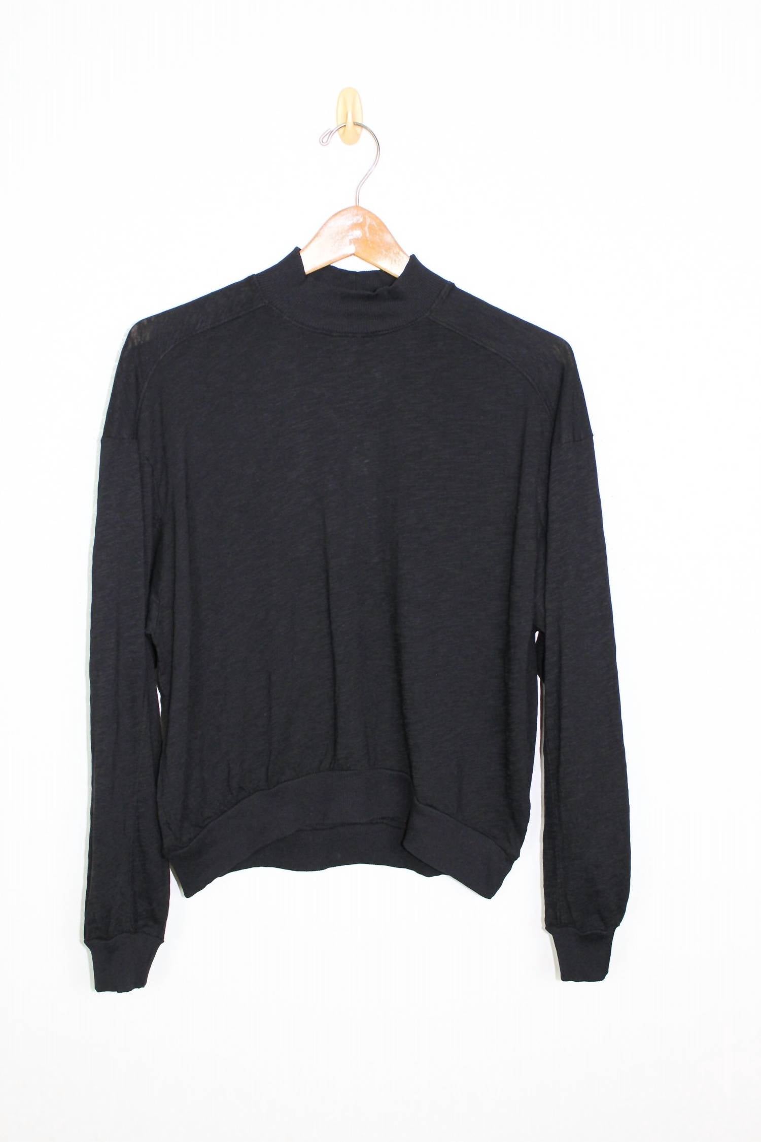 Bobi - Women's Rib Mix Turtle Neck Top