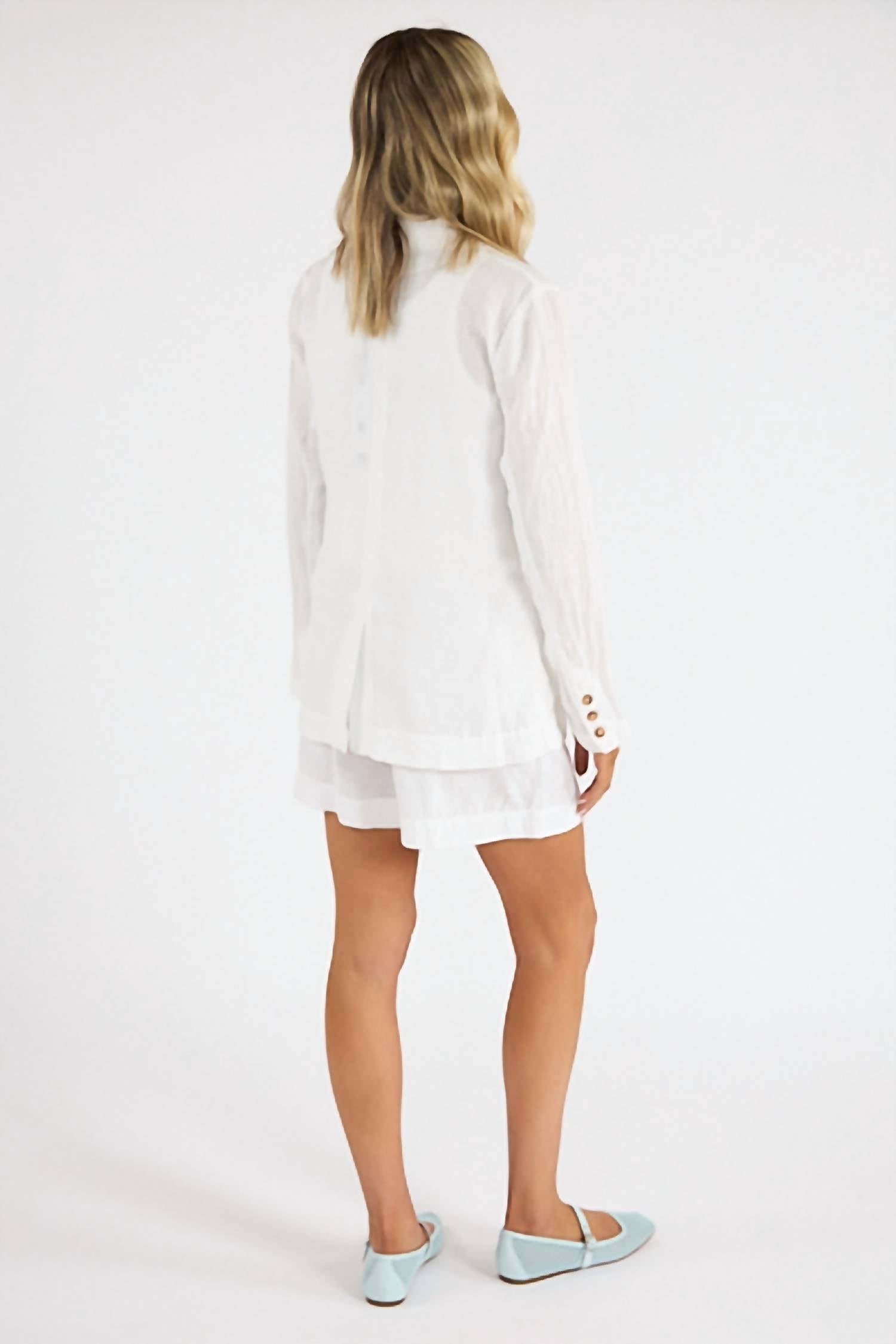 Michael Stars Mavis Short With Pocket in white - women's shorts - detail view